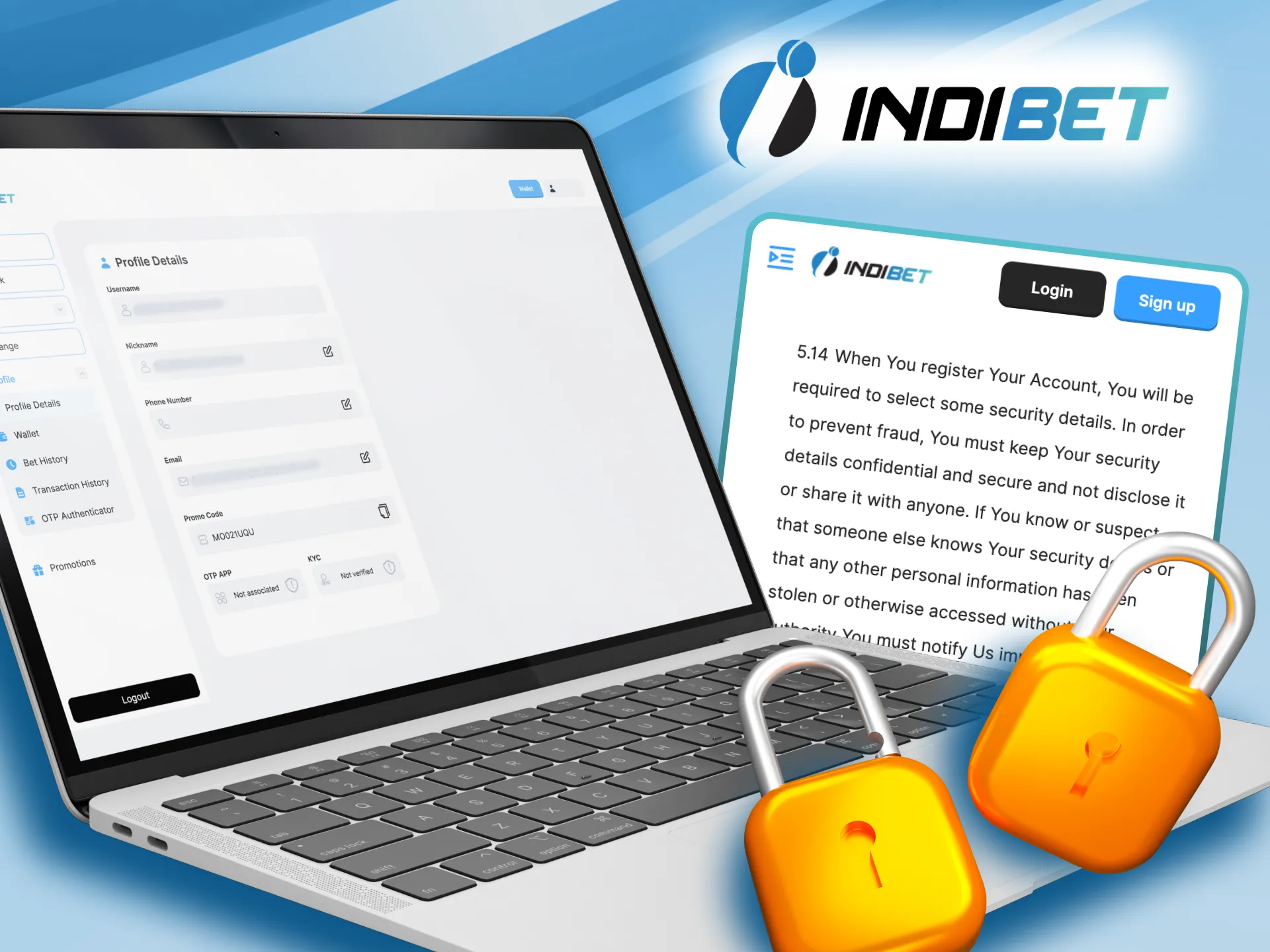 Your information is in safe at Indibet.