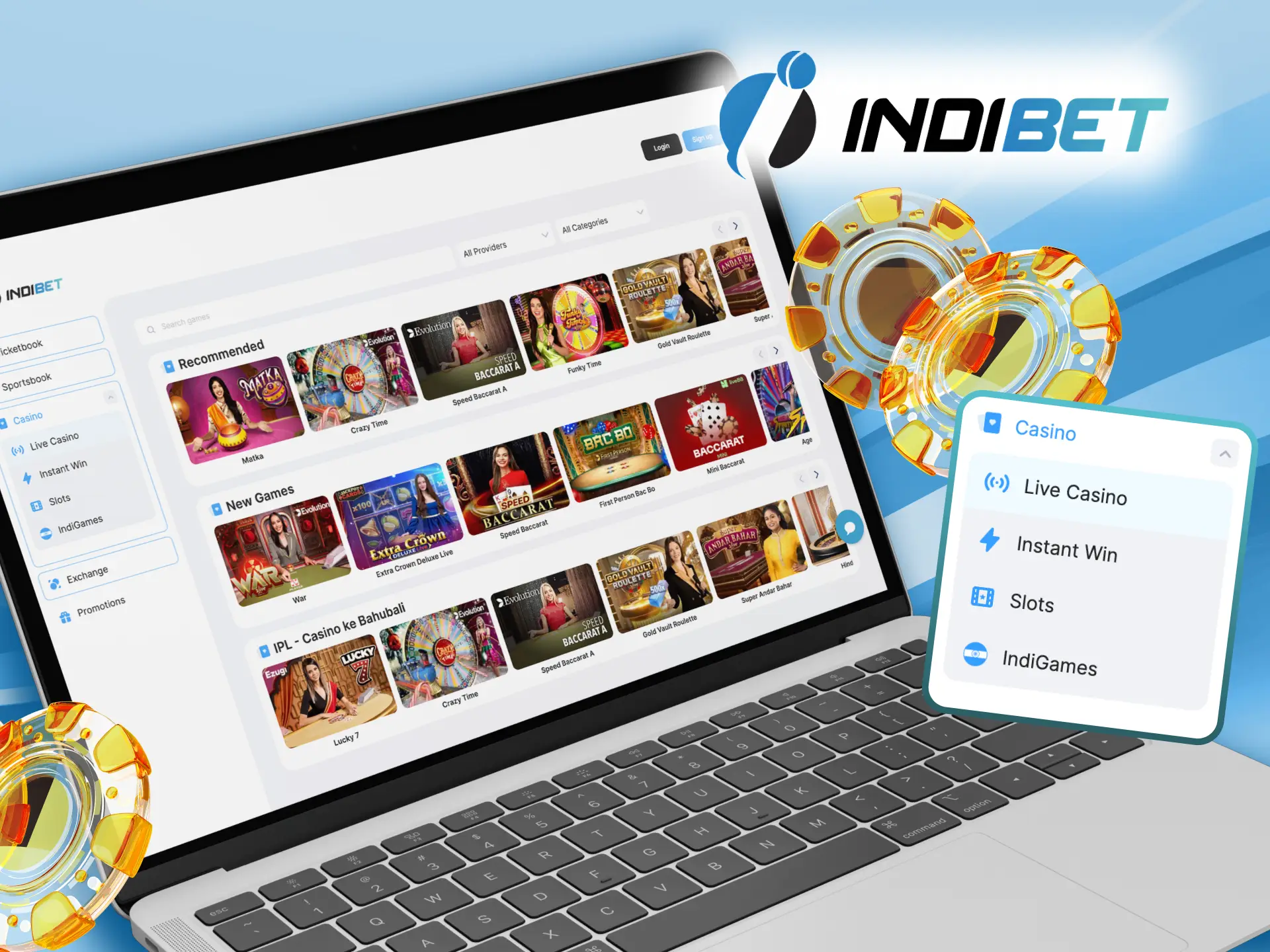 Choose your favourite game to play at Indibet.