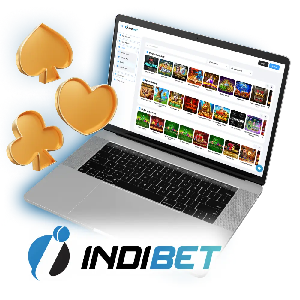 Play Indibet casino games, win money and have joy.