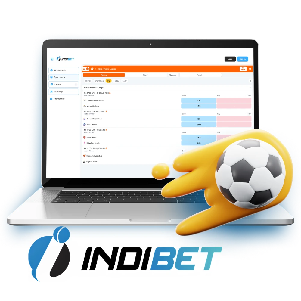 Bet on football matches and win money at Indibet.