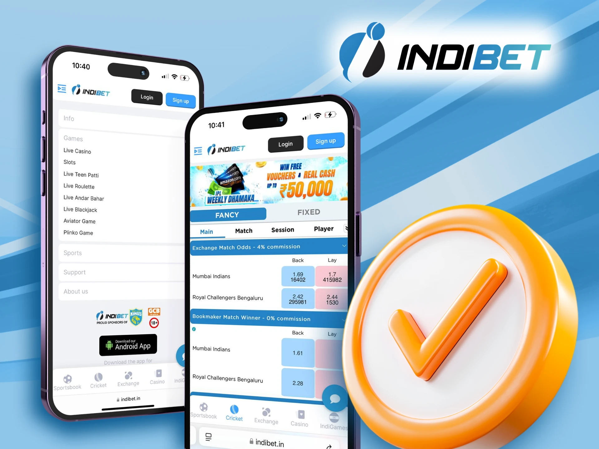 Use all of the advantages of Indibet web version.