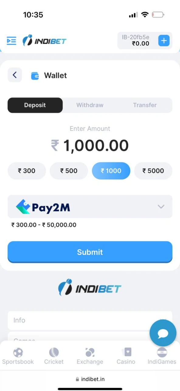 Deposit procedure on web verison is similar to app.
