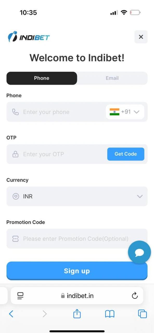 Choose preferable registration option.